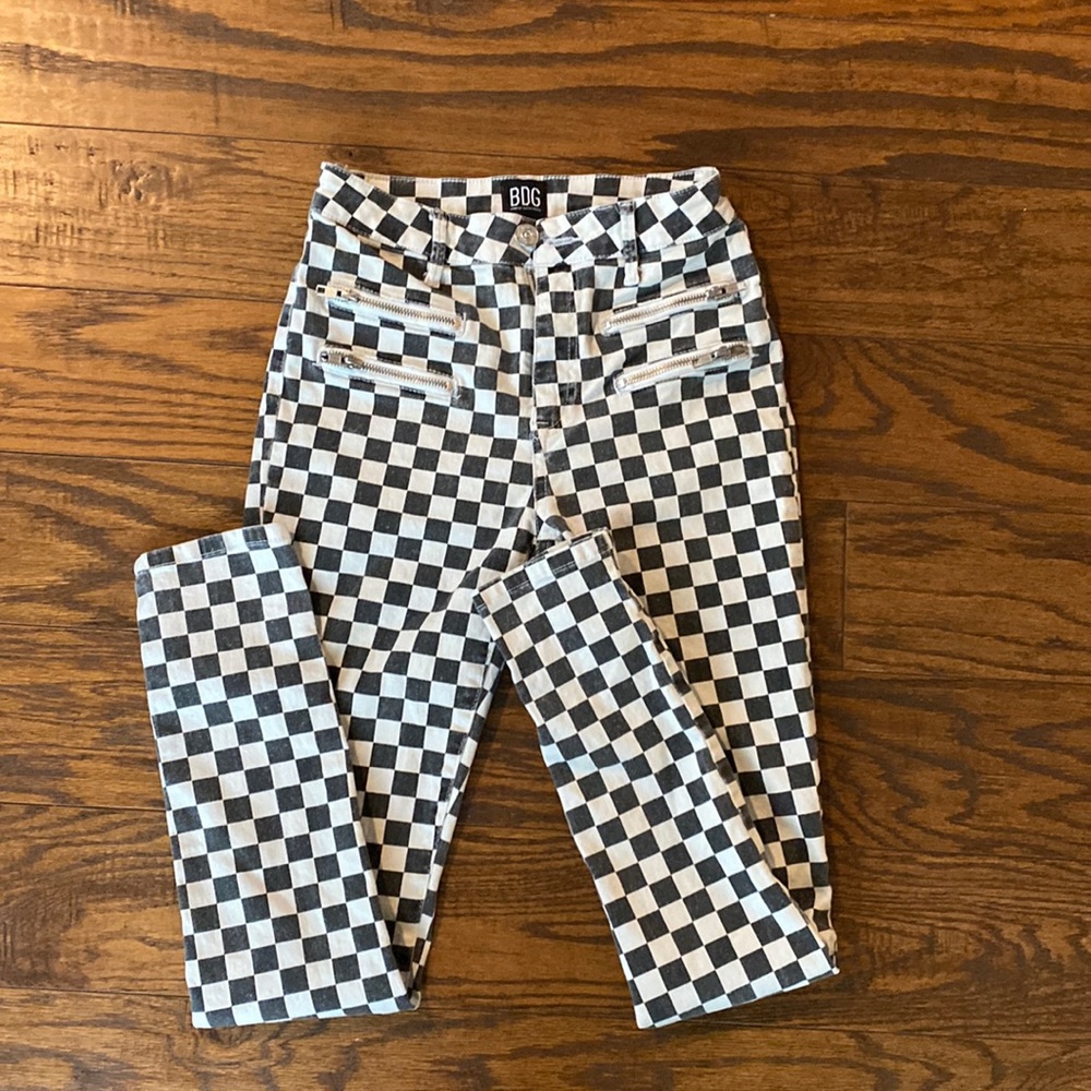 BDG patterned high rise skinny jeans